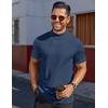 image:imageCOOFANDY Mens Mock Turtleneck Shirts Short Sleeve Casual Basic TShirts Ribbed Solid Pullover TopsNavy Blue