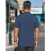 image:imageCOOFANDY Mens Mock Turtleneck Shirts Short Sleeve Casual Basic TShirts Ribbed Solid Pullover TopsNavy Blue