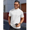 image:imageCOOFANDY Mens Mock Turtleneck Shirts Short Sleeve Casual Basic TShirts Ribbed Solid Pullover TopsWhite