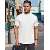 image:imageCOOFANDY Mens Mock Turtleneck Shirts Short Sleeve Casual Basic TShirts Ribbed Solid Pullover TopsWhite