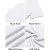 image:imageCOOFANDY Mens Mock Turtleneck Shirts Short Sleeve Casual Basic TShirts Ribbed Solid Pullover TopsWhite