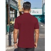 image:imageCOOFANDY Mens Mock Turtleneck Shirts Short Sleeve Casual Basic TShirts Ribbed Solid Pullover TopsWine Red