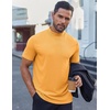 image:imageCOOFANDY Mens Mock Turtleneck Shirts Short Sleeve Casual Basic TShirts Ribbed Solid Pullover TopsYellow