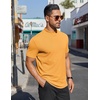 image:imageCOOFANDY Mens Mock Turtleneck Shirts Short Sleeve Casual Basic TShirts Ribbed Solid Pullover TopsYellow