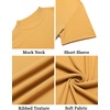 image:imageCOOFANDY Mens Mock Turtleneck Shirts Short Sleeve Casual Basic TShirts Ribbed Solid Pullover TopsYellow