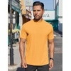 image:imageCOOFANDY Mens Mock Turtleneck Shirts Short Sleeve Casual Basic TShirts Ribbed Solid Pullover TopsYellow