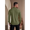 image:imageCOOFANDY Mens Muscle Fit Dress Shirts WrinkleFree Long Sleeve Casual Button Down ShirtsArmy Green