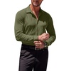 image:imageCOOFANDY Mens Muscle Fit Dress Shirts WrinkleFree Long Sleeve Casual Button Down ShirtsArmy Green