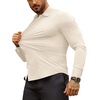 image:imageCOOFANDY Mens Muscle Fit Dress Shirts WrinkleFree Long Sleeve Casual Button Down ShirtsBeige