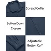 image:imageCOOFANDY Mens Muscle Fit Dress Shirts WrinkleFree Long Sleeve Casual Button Down ShirtsDark Blue