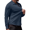 image:imageCOOFANDY Mens Muscle Fit Dress Shirts WrinkleFree Long Sleeve Casual Button Down ShirtsDark Blue