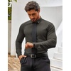 image:imageCOOFANDY Mens Muscle Fit Dress Shirts WrinkleFree Long Sleeve Casual Button Down ShirtsDark Grey