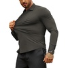 image:imageCOOFANDY Mens Muscle Fit Dress Shirts WrinkleFree Long Sleeve Casual Button Down ShirtsDark Grey