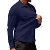 image:imageCOOFANDY Mens Muscle Fit Dress Shirts WrinkleFree Long Sleeve Casual Button Down ShirtsDeep Blue