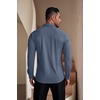 image:imageCOOFANDY Mens Muscle Fit Dress Shirts WrinkleFree Long Sleeve Casual Button Down ShirtsDenim Blue