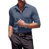 image:imageCOOFANDY Mens Muscle Fit Dress Shirts WrinkleFree Long Sleeve Casual Button Down ShirtsDenim Blue