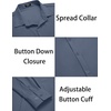 image:imageCOOFANDY Mens Muscle Fit Dress Shirts WrinkleFree Long Sleeve Casual Button Down ShirtsDenim Blue