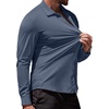 image:imageCOOFANDY Mens Muscle Fit Dress Shirts WrinkleFree Long Sleeve Casual Button Down ShirtsDenim Blue