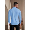 image:imageCOOFANDY Mens Muscle Fit Dress Shirts WrinkleFree Long Sleeve Casual Button Down ShirtsLight Blue