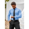 image:imageCOOFANDY Mens Muscle Fit Dress Shirts WrinkleFree Long Sleeve Casual Button Down ShirtsLight Blue