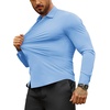 image:imageCOOFANDY Mens Muscle Fit Dress Shirts WrinkleFree Long Sleeve Casual Button Down ShirtsLight Blue