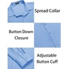 image:imageCOOFANDY Mens Muscle Fit Dress Shirts WrinkleFree Long Sleeve Casual Button Down ShirtsLight Blue