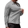 image:imageCOOFANDY Mens Muscle Fit Dress Shirts WrinkleFree Long Sleeve Casual Button Down ShirtsLight Grey
