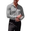 image:imageCOOFANDY Mens Muscle Fit Dress Shirts WrinkleFree Long Sleeve Casual Button Down ShirtsLight Grey