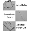image:imageCOOFANDY Mens Muscle Fit Dress Shirts WrinkleFree Long Sleeve Casual Button Down ShirtsLight Grey
