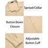 image:imageCOOFANDY Mens Muscle Fit Dress Shirts WrinkleFree Long Sleeve Casual Button Down ShirtsLight Khaki