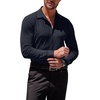 image:imageCOOFANDY Mens Muscle Fit Dress Shirts WrinkleFree Long Sleeve Casual Button Down ShirtsNavy Blue