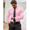 image:imageCOOFANDY Mens Muscle Fit Dress Shirts WrinkleFree Long Sleeve Casual Button Down ShirtsPink