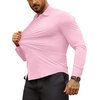 image:imageCOOFANDY Mens Muscle Fit Dress Shirts WrinkleFree Long Sleeve Casual Button Down ShirtsPink