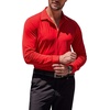 image:imageCOOFANDY Mens Muscle Fit Dress Shirts WrinkleFree Long Sleeve Casual Button Down ShirtsRed