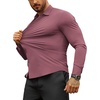 image:imageCOOFANDY Mens Muscle Fit Dress Shirts WrinkleFree Long Sleeve Casual Button Down ShirtsRed Purple