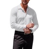 image:imageCOOFANDY Mens Muscle Fit Dress Shirts WrinkleFree Long Sleeve Casual Button Down ShirtsWhite