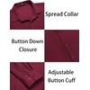 image:imageCOOFANDY Mens Muscle Fit Dress Shirts WrinkleFree Long Sleeve Casual Button Down ShirtsWine Red