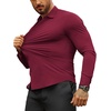 image:imageCOOFANDY Mens Muscle Fit Dress Shirts WrinkleFree Long Sleeve Casual Button Down ShirtsWine Red