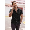 image:imageCOOFANDY Mens Muscle Fit Dress Shirts WrinkleFree Short Sleeve Casual Button Down ShirtBlack