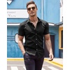 image:imageCOOFANDY Mens Muscle Fit Dress Shirts WrinkleFree Short Sleeve Casual Button Down ShirtBlack