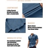 image:imageCOOFANDY Mens Muscle Fit Dress Shirts WrinkleFree Short Sleeve Casual Button Down ShirtGrey Blue