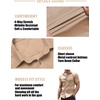 image:imageCOOFANDY Mens Muscle Fit Dress Shirts WrinkleFree Short Sleeve Casual Button Down ShirtKhaki