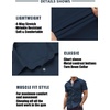 image:imageCOOFANDY Mens Muscle Fit Dress Shirts WrinkleFree Short Sleeve Casual Button Down ShirtNavy Blue