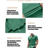 image:imageCOOFANDY Mens Muscle Fit Dress Shirts WrinkleFree Short Sleeve Casual Button Down ShirtOcean Mist