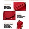 image:imageCOOFANDY Mens Muscle Fit Dress Shirts WrinkleFree Short Sleeve Casual Button Down ShirtRed
