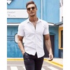 image:imageCOOFANDY Mens Muscle Fit Dress Shirts WrinkleFree Short Sleeve Casual Button Down ShirtWhite