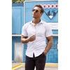 image:imageCOOFANDY Mens Muscle Fit Dress Shirts WrinkleFree Short Sleeve Casual Button Down ShirtWhite
