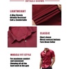 image:imageCOOFANDY Mens Muscle Fit Dress Shirts WrinkleFree Short Sleeve Casual Button Down ShirtWine Red