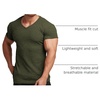 image:imageCOOFANDY Mens Muscle T Shirts Stretch Short Sleeve V Neck Bodybuilding Workout Tee Shirts Ribbed Knit ShirtArmy Green