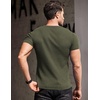 image:imageCOOFANDY Mens Muscle T Shirts Stretch Short Sleeve V Neck Bodybuilding Workout Tee Shirts Ribbed Knit ShirtArmy Green